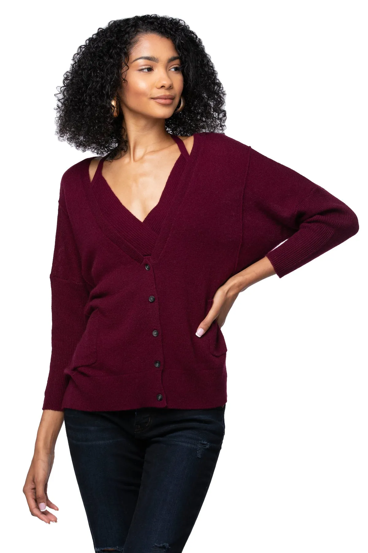 100% Cashmere Loose & Easy Cardigan Sweater - Resort-Holiday