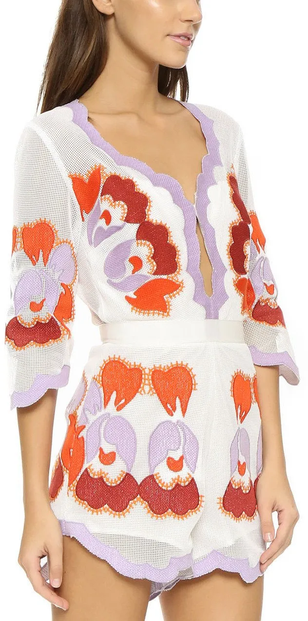 'Never Ever' Embroidered Romper